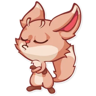 😒 fox, animal, cute, cartoon, sticker telegram sticker