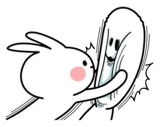 😤 kelinci, hantu, imut, kartun, stiker telegram sticker