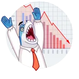 😨 ฉลาม, นักธุรกิจ, กราฟ, การเงิน, ตลาดหุ้น, ขาดทุน, เศรษฐกิจ telegram sticker