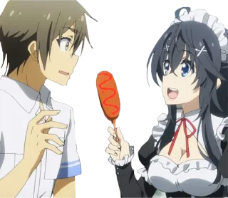 🌭 Anime, Maid, Cachorro-quente de milho, Comida telegram sticker