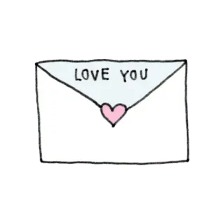 💞 LOVE YOU 爱, 心, 信封, 问候, 消息, 喜爱 whatsapp sticker