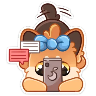 📲 binatang, imut, kartun, telepon, stiker, kawaii whatsapp sticker