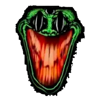 😡 Trollface มีม, โทรลล์, อินเทอร์เน็ต, สีเขียว, น่าขนลุก telegram sticker