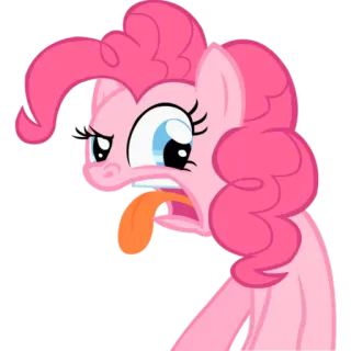 😶 Pinkie Pie My Little Pony Пинки Пай, My Little Pony, мультфильм, персонаж, смешная рожица, язык telegram sticker