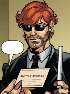 🕶 Daredevil Matthew Murdock Daredevil, Matthew Murdock, Marvel, Comics, Superheld, Blind, Anwalt telegram sticker
