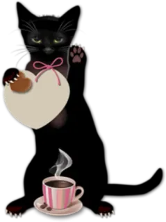 ☕️ kucing, hati, kopi, binatang, lucu, cinta, Hari Valentine telegram sticker