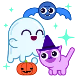 😁 halloween, ghost, bat, pumpkin, cat, witch hat telegram sticker