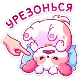 😠 УРЕЗОНЬСЯ dog, cartoon, cute, pillow, upside down, funny telegram sticker