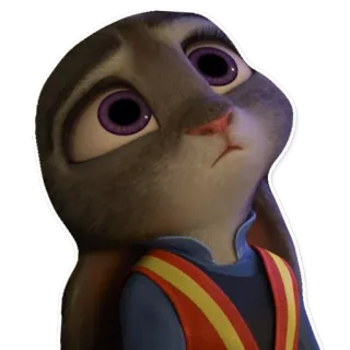 🙄 Judy Hopps Zootopia lapin, police, zootopie, triste, mignon, déçu whatsapp sticker