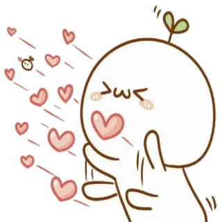 😖 cartoon, love, hearts, cute, kawaii, blowing kiss, animation telegram sticker