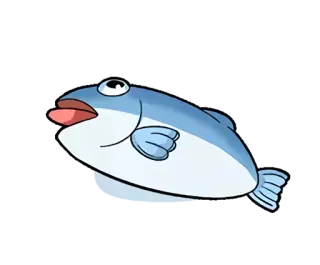 🐟 fish, cartoon, animal, sea life telegram sticker