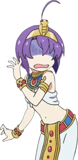 😨 anime, egipcio, personaje, dibujos animados, asustado whatsapp sticker