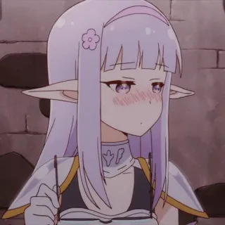 😳 Anime, Elf, Süß, Mädchen, Fantasy telegram sticker