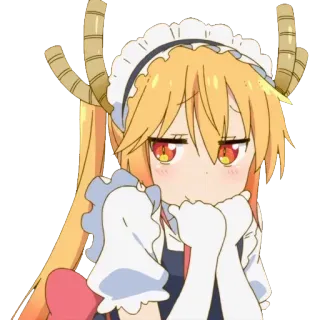 😏 Tohru Miss Kobayashi's Dragon Maid Anime, Dragon, Maid, Mignon, Dessin animé, Kawaii whatsapp sticker