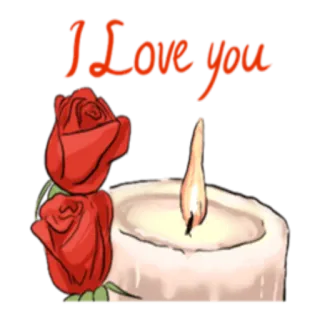 ❤ I Love you Liebe, Rose, Kerze, Romantisch, Valentinstag, Grüße whatsapp sticker