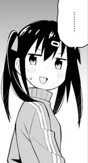 😒 ........ anime, manga, girl, smile, cartoon, character whatsapp sticker