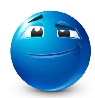 🤨 emoji, grinsen, blau, gesicht, arrogant whatsapp sticker