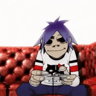 🤓 2-D Gorillaz KINKY dibujos animados, gamer, personaje, música, banda, Gorillaz, 2-D telegram sticker