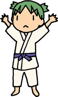 💪 desenho animado, garota, artes marciais, judô, uniforme telegram sticker