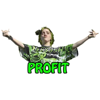 😎 Billie Eilish PROFIT บิลลี ไอลิช, นักร้อง, นิ้วกลาง, กำไร telegram sticker