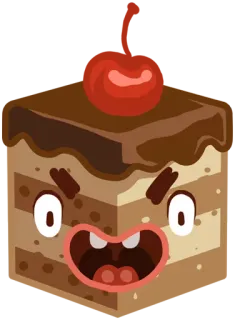 😠 cake, dessert, angry, food, cartoon telegram sticker