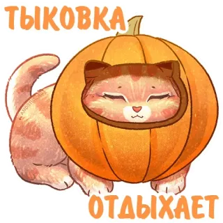 😴 ТЫКОВКА
ОТДЫХАЕТ Katze, Kürbis, Halloween, Entspannen, Kürbis, Aufkleber telegram sticker