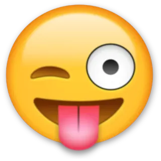 😜 emoji, smiley, face, winking, tongue, expression, yellow telegram sticker