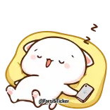 😴 @FaysSticker mèo, ngủ, dễ thương, động vật, hoạt hình, lười biếng, gối, điện thoại telegram sticker