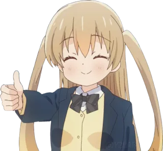 👍 Anime, Dziewczyna, Kciuk w górę, Słodki, Wesoły whatsapp sticker