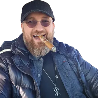 🚬 man, sigaar, portret, baard, van middelbare leeftijd, man telegram sticker