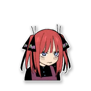 😖 Nino Nakano The Quintessential Quintuplets Anime, Manga, Tsundere, Imut, Nino Nakano, The Quintessential Quintuplets whatsapp sticker