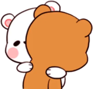 💕 медведи, милые, любовь, обнимаются, milk and mocha, мультик telegram sticker