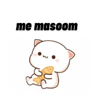 ☺️ me masoom lindo, gato, pez, dibujo animado, kawaii, adorable whatsapp sticker