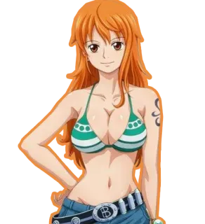 😋 Nami One Piece Anime, Mangá, Pirata, Chapéu de palha, Navegador whatsapp sticker