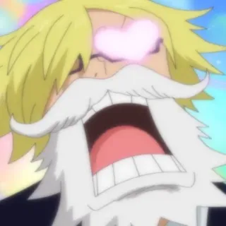 🏴‍☠️ Sanji One Piece аниме, сердечки, взволнованный, мультфильм, Ван Пис telegram sticker