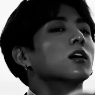 📎 Jungkook kpop, bts, sänger, idol, musik, portrait, schwarzweiss telegram sticker