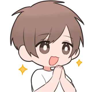 🥹 애니메이션, 치비, 반짝이, 귀여운, 기쁜, 신나는 telegram sticker