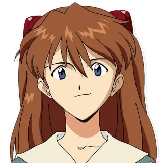 🙂 Asuka Langley Soryu Neon Genesis Evangelion anime, character, portrait, illustration, Asuka, Evangelion telegram sticker