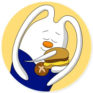 🍔 cartoon, rabbit, food, sticker, character, burger telegram sticker