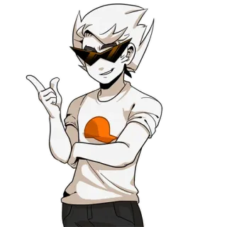 😏 Dave Strider Homestuck Kreskówka, Anime, Postać, Okulary, Poza telegram sticker