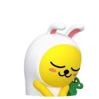 💬 Ryan kakao friends, ryan, mignon, lapin, détente, adorable telegram sticker