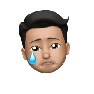 😢 เศร้า, ร้องไห้, อิโมจิ, มีโมจิ, น้ำตา, เสียใจ telegram sticker