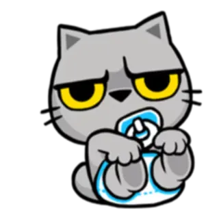 👼 cat, animal, cartoon, baby, pacifier, diaper telegram sticker