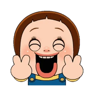 ✌️ dibujo animado, personaje, sonrisa, signo de paz telegram sticker