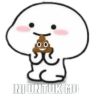 💩 INI UNTUK MU cartoon, emoji, text, cute telegram sticker