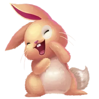 😆 토끼, 만화, 동물, 귀여운, 행복한, 윙크, 윙크하는 telegram sticker