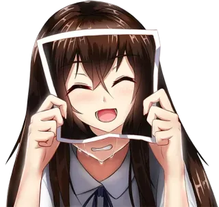 😢 anime, dziewczyna, smutny, płacz, kreskówka, emocje, portret telegram sticker