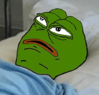 😦 Pepe the Frog Pepe la grenouille, Meme, Meme Internet, triste, grenouille telegram sticker
