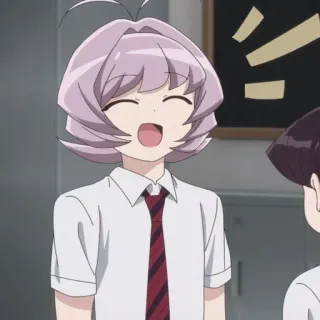 💈 Najimi Osana Komi Can't Communicate Аниме, Манга, Школьная форма, Мультфильм, Счастливый, Милый telegram sticker