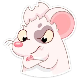 😠 мышь, животное, мультфильм, наклейка, милый, грызун telegram sticker